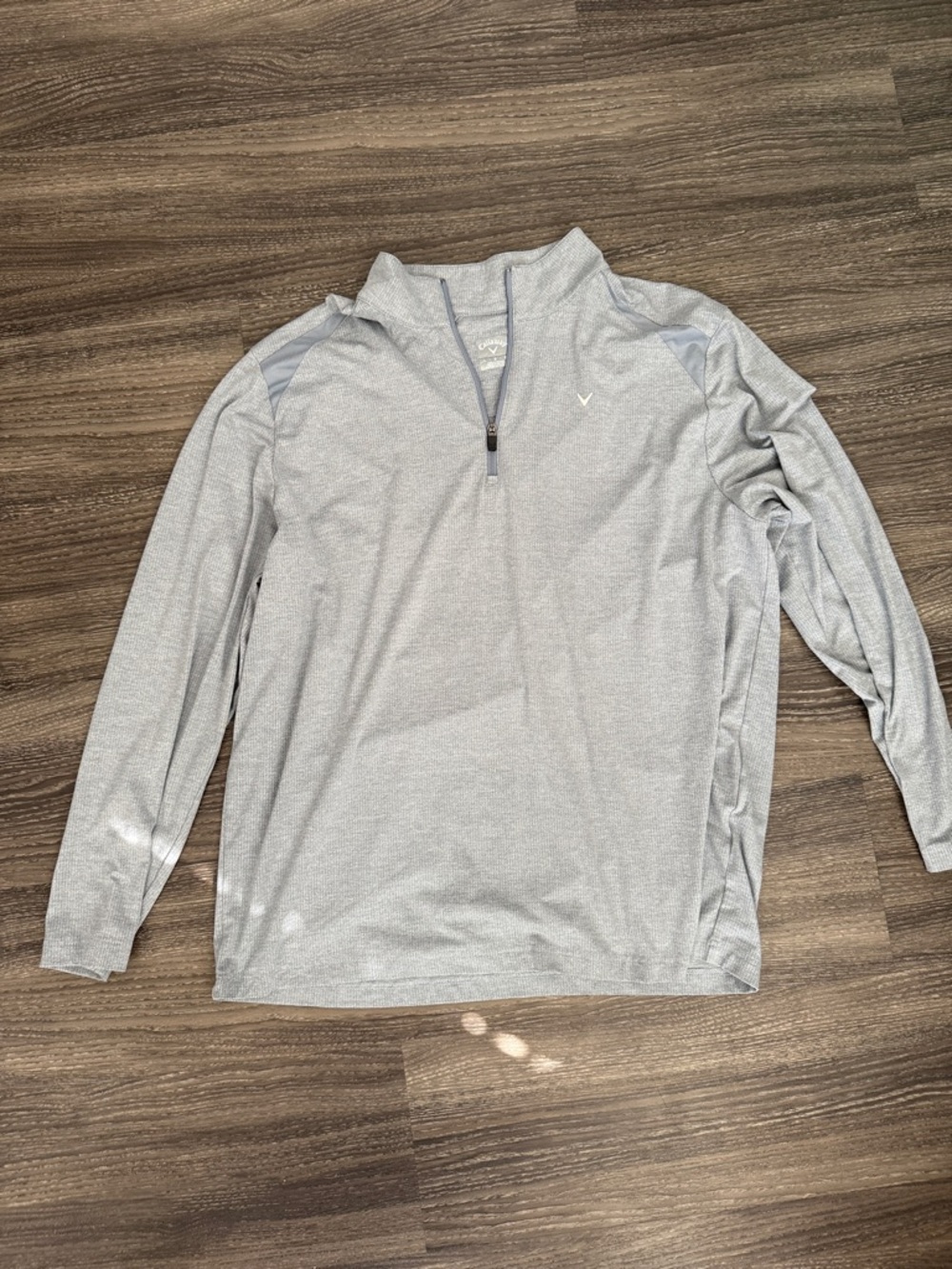 Callaway Men's L Light Gray Textured Quarter-Zip Pullover
